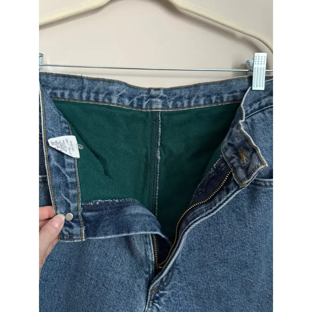 Vintage L.L.‎ Bean Fleece Lined Mens Jeans Workwear Winter Denim 33x30